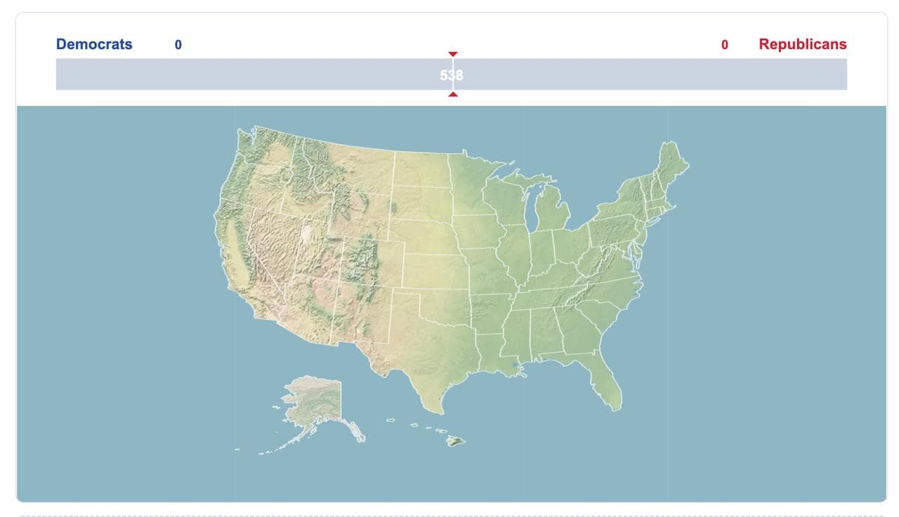 USA map preview with the election vote breakdown bar enabled