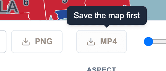 MP4 export button in the election map generator